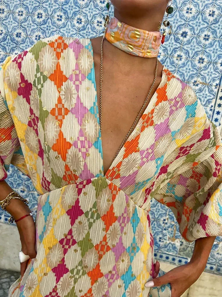 Levoire | Robe Midi À Motifs Géométriques Pour Femmes