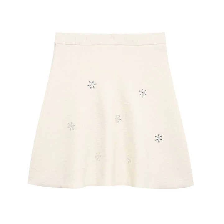 Levoire | Robe Courte Avec Tricot Et Strass jupe blanche