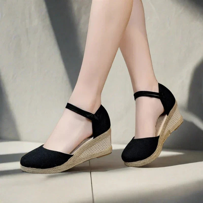 Levoire | Sandales À Talons Compensés Tendance Et Confortables Pour Femmes Noir