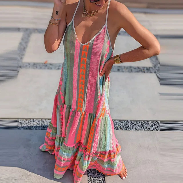 Levoire | Robe De Soirée Avec Motif Géométrique Pour Femmes Sans manches