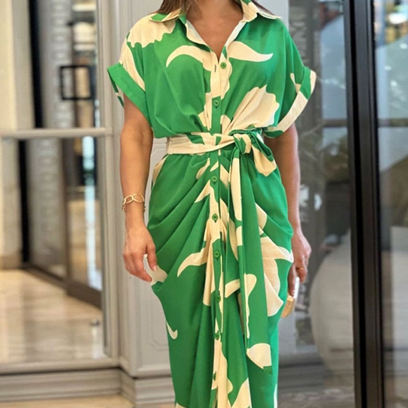 Levoire | Imprimé Flora Robe Longue À Col Court