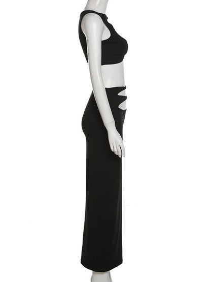 Levoire | Holtiton Sans Épaules Crop Top & Holtiton Jupe Maxi Ensemble