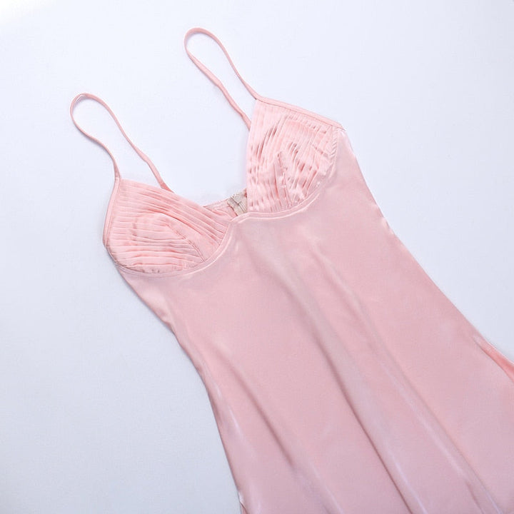 Levoire | Velours Spaghetti Dip V-Sans Manches Mini Robes