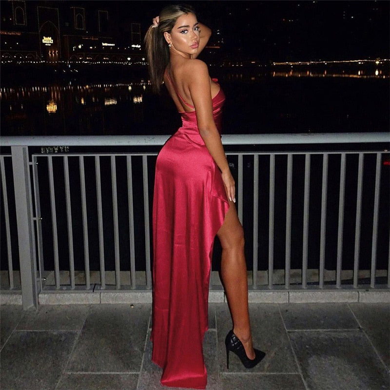 Levoire | Épaule Dégagée Robe Bodycon Longue Fente