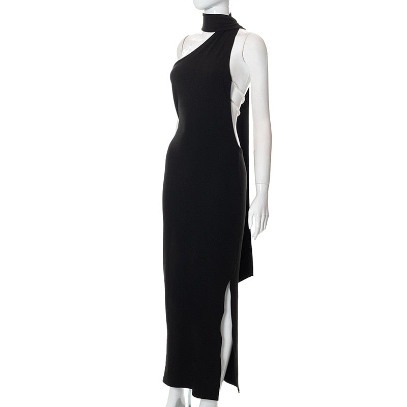 Levoire | Noir Fils Perle Jupe Longue Robe