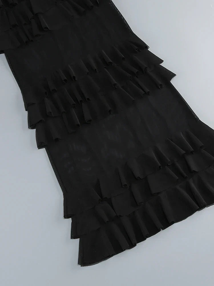 Levoire | Robe Longue Sexy Sans Bretelles Rü Schenschichtungen Patchwork
