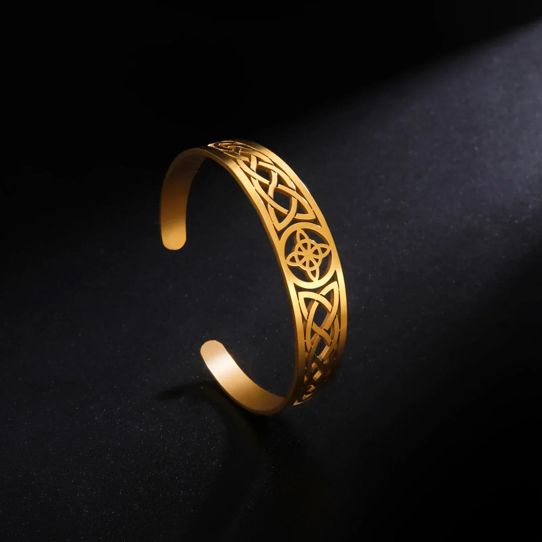 Levoire | Bracelet Ouvert En Nœud Creux Titane Jaune