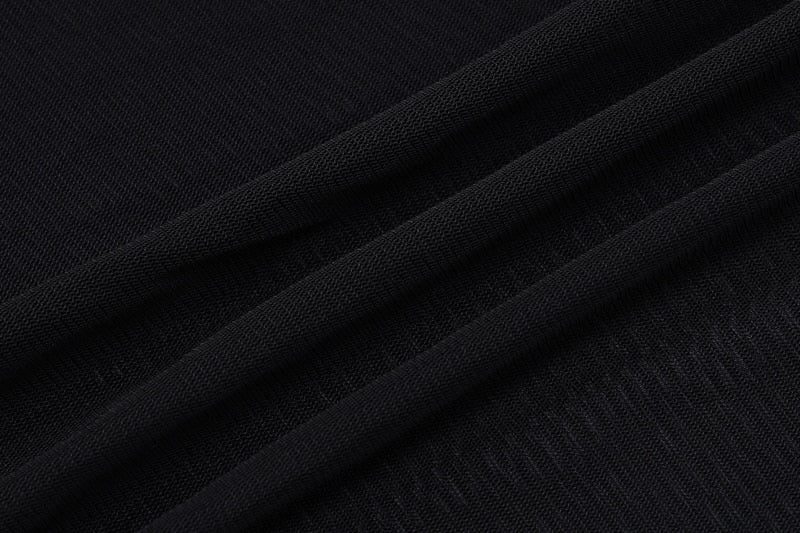 Levoire | Mesh Noir Manches Longues Dos Nu Transparent