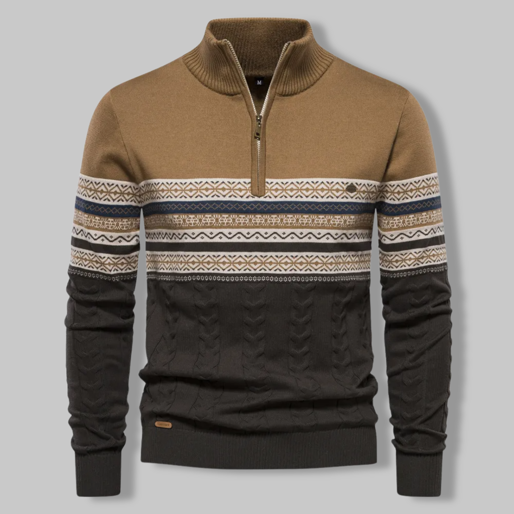 Levoire | Alpina Zippé Tricot Khaki