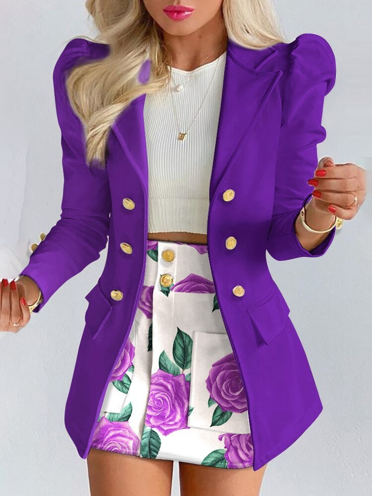Levoire | Ensemble 2 Pièces | Blazer + Jupe Violet