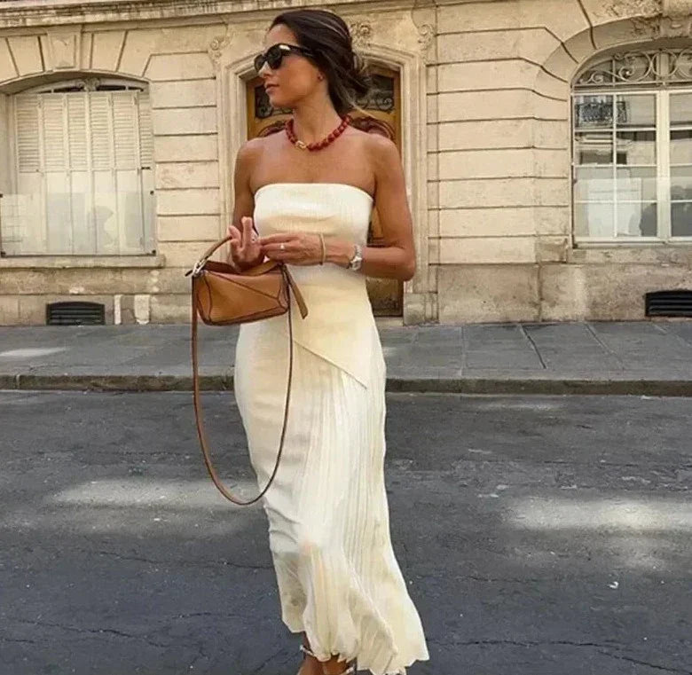 Levoire | Top Sans Bretelles Extensible & Jupe Pleine Taille Haute