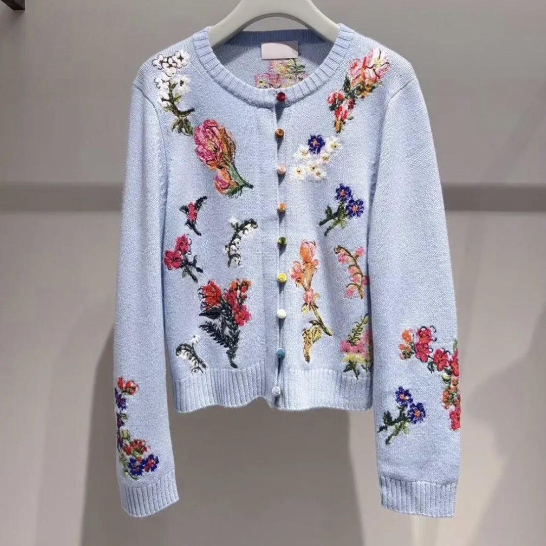 Levoire | Veste En Tricot Élégante Avec Fleurs