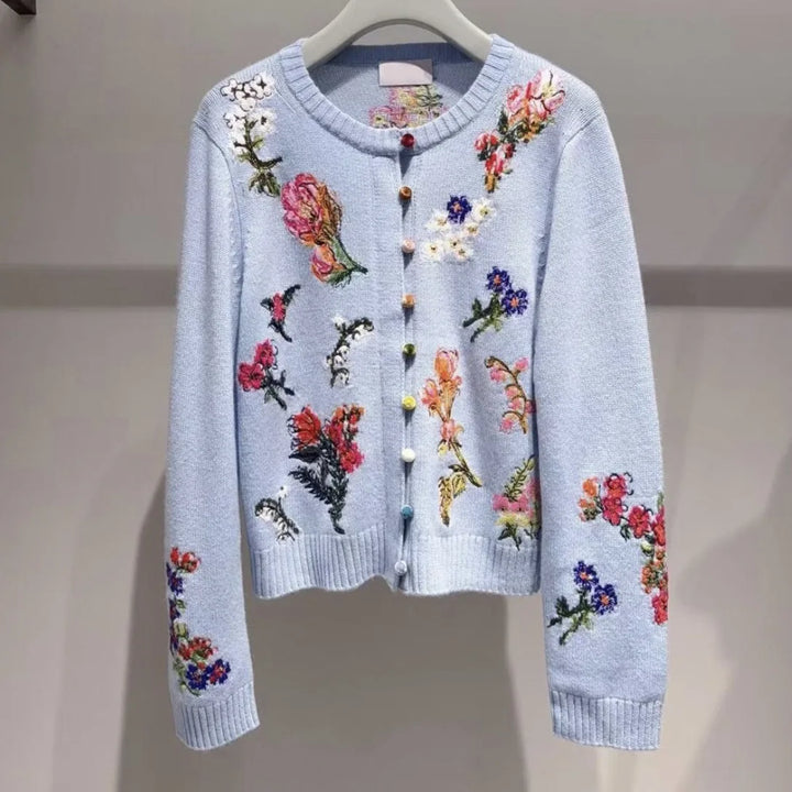 Levoire | Veste En Tricot Élégante Avec Fleurs