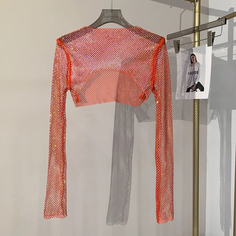 Levoire | Diamond Manches Longues Meshtop Orange Taille unique