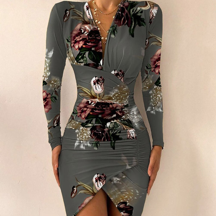 Levoire | Robe Bodycon Asymétrique À Col V Robe De Fête Du Nouvel An Mini M