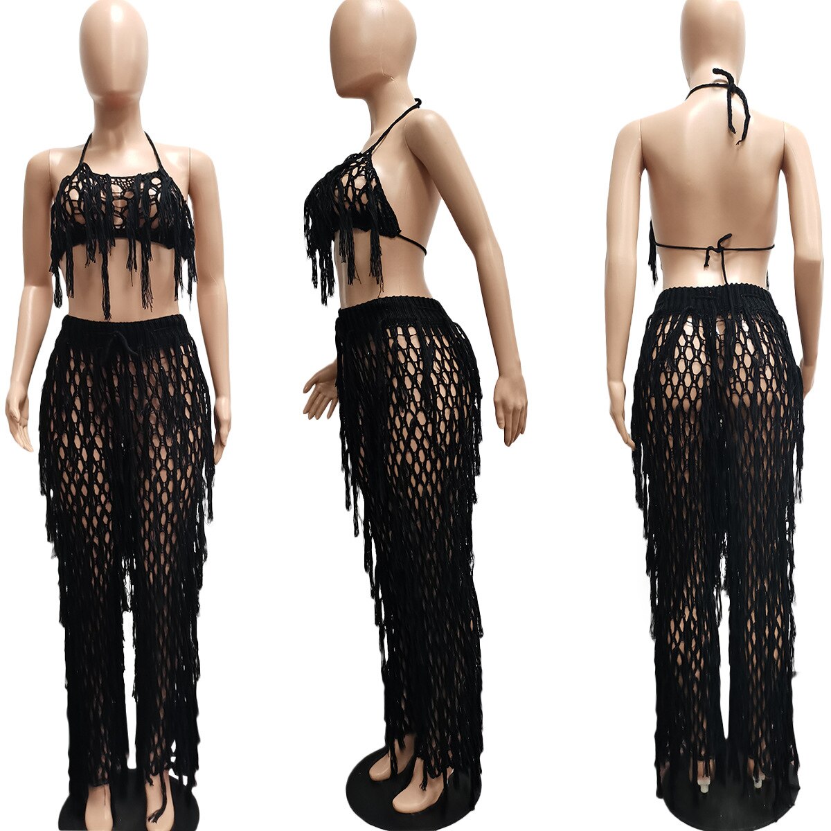 Levoire | Vêtements De Plage Crochet 2 Ensemble De Robe Deux Pièces noir 1