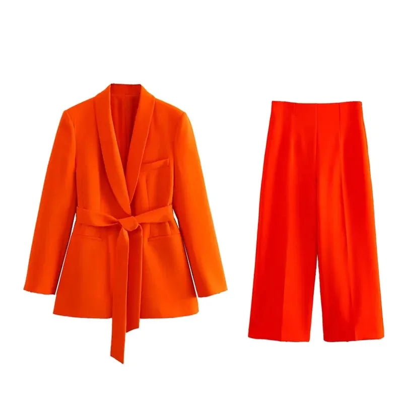 Levoire | Blazer Set Avec Pantalon Oranges robe