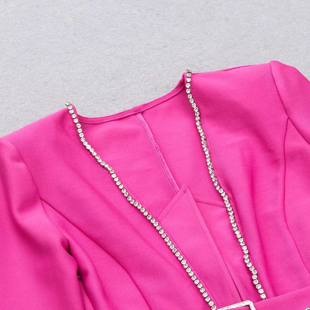 Levoire | Robe Bodycon Mini À Manches Longues Et Col V Froncé