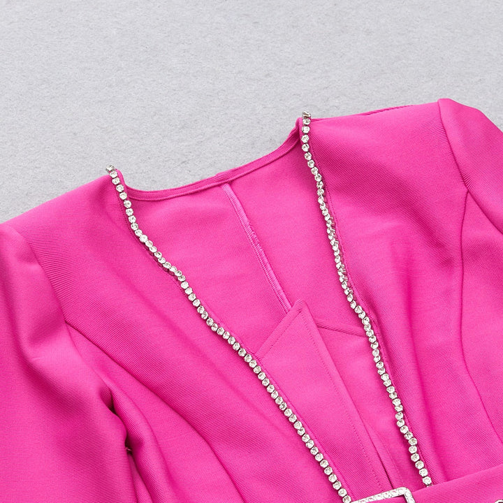 Levoire | Robe Bodycon Mini À Manches Longues Et Col V Froncé