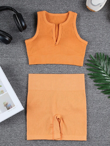 Levoire | Ensemble De Yoga (Court) Avec Un Ajustement Magnifique Orange