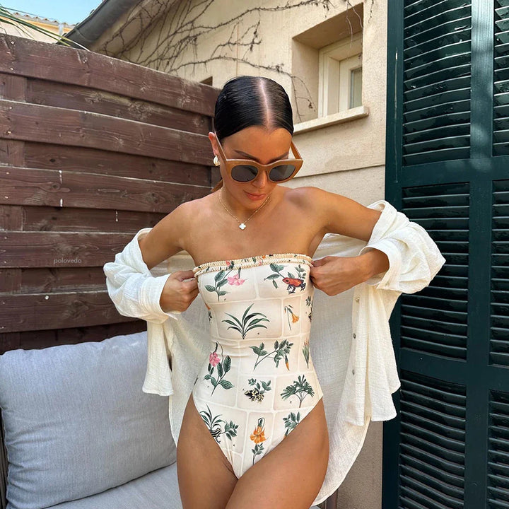 Levoire | Maillot De Bain Une Pièce Sans Bretelles Blanc