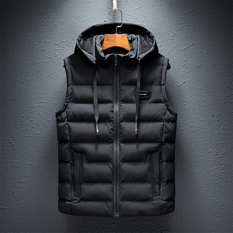 Levoire | Gilet avec Design Matelassé et Capuche pour l'Automne Noir