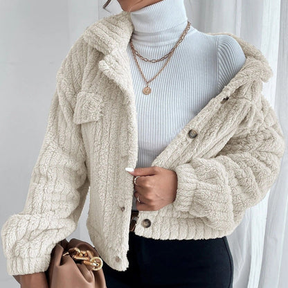 Levoire | Veste En Fleece Longue À Manches Avec Boutons Beige