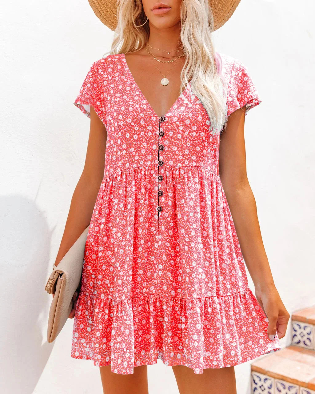 Levoire | Robe courte à encolure en V Rot