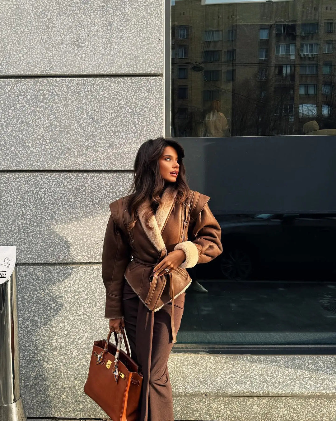 Levoire | Veste En Laine Avec Col Revers Et Poches Braun 2