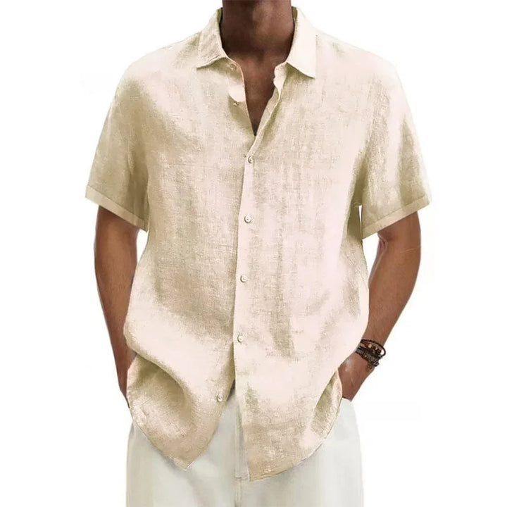 Levoire | Chemise En Lin Et Coton À Manches Courtes Beige