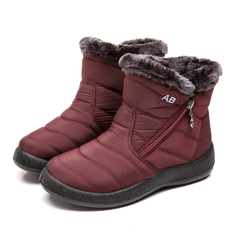 Levoire | Bottes D'Hiver Pour Femme Avec Zip Rouge