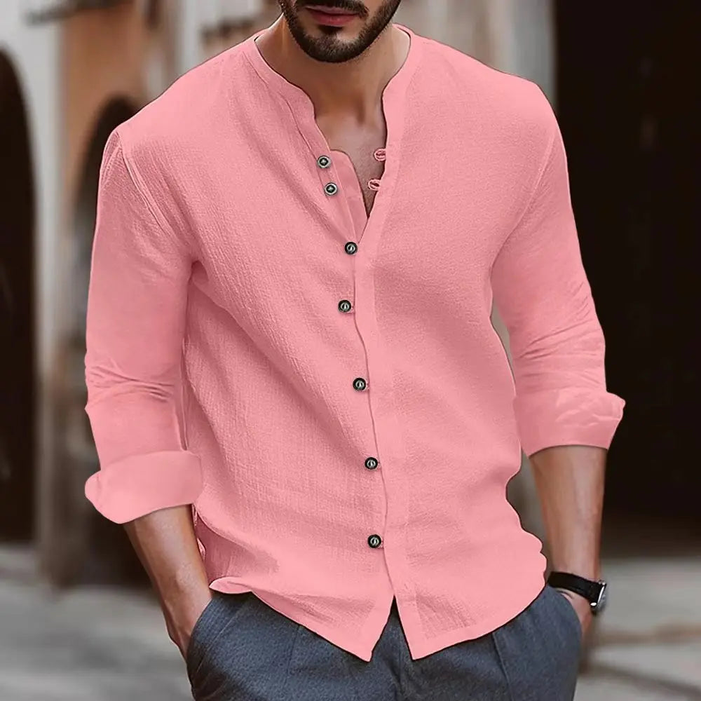 Levoire | Chemise Pour Hommes Moderne Et Confortable À Manches Longues Rosa