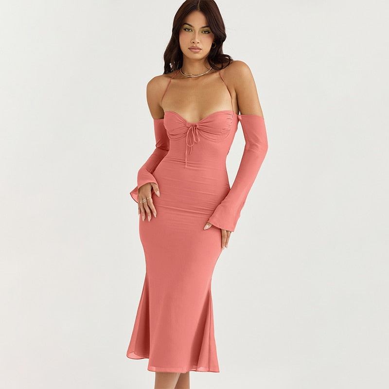 Levoire | Robes Midi Longues À Épaules Dénudées À Halter
