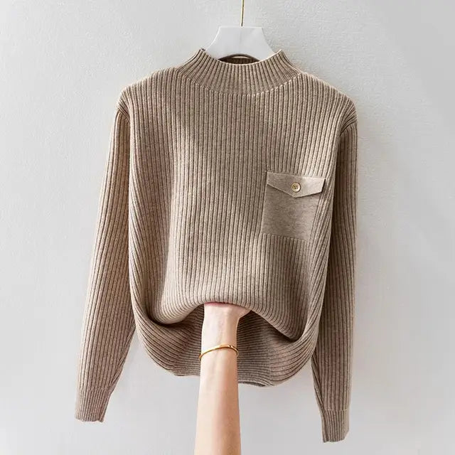 Levoire | Pull En Maille Fine Simple Et Élégante Beige