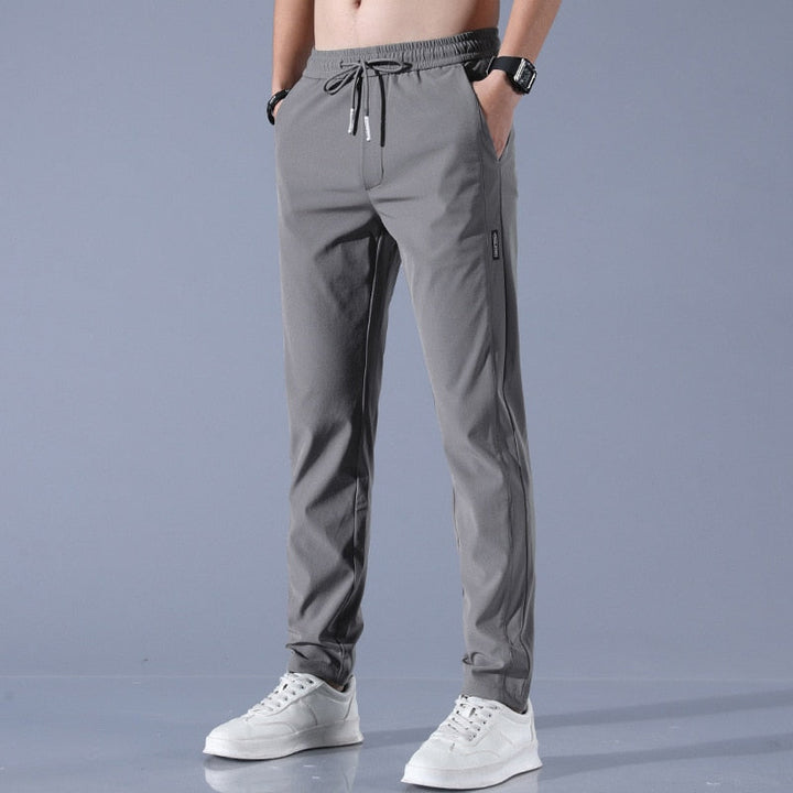 Levoire | Ice Silk Slim Fit Pantalon pour Hommes Gris foncé