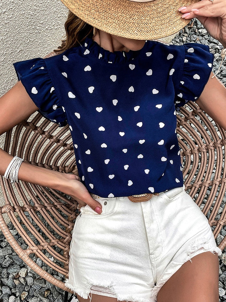 Levoire | Imprimé Cœur Blouse D'Été