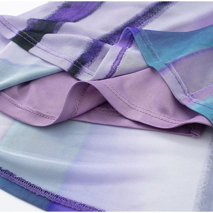 Levoire | Long Striped Tulle Strap Dress