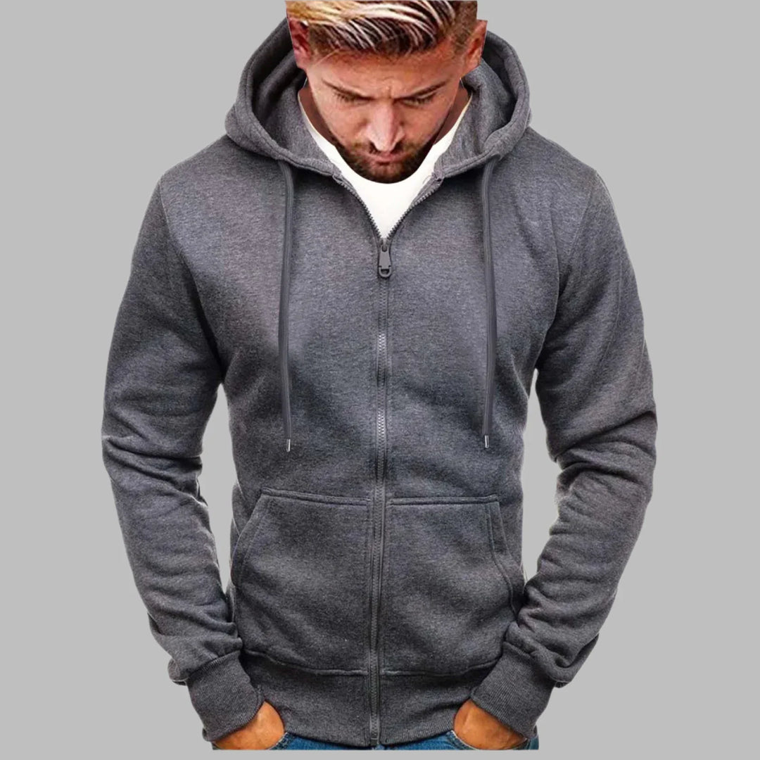 Levoire | Sweat À Capuche Pour Hommes Avec Zip Gris foncé