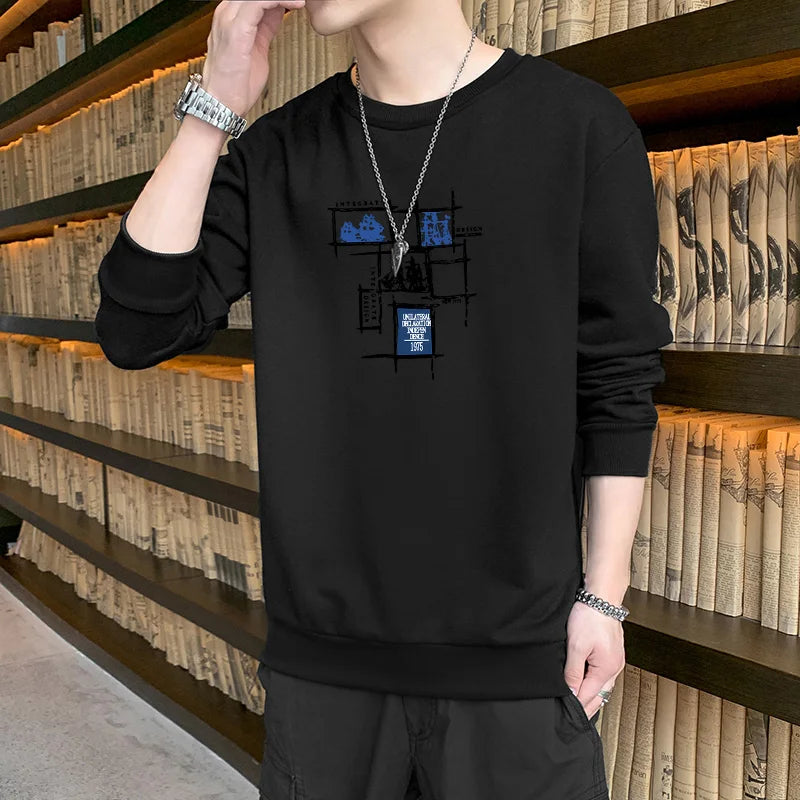 Levoire | T-Shirt Homme Manches Longues Automne-Printemps Noir