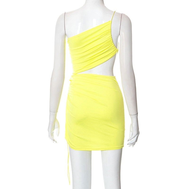 Levoire | Robe Mini À Dos Creux Jaune