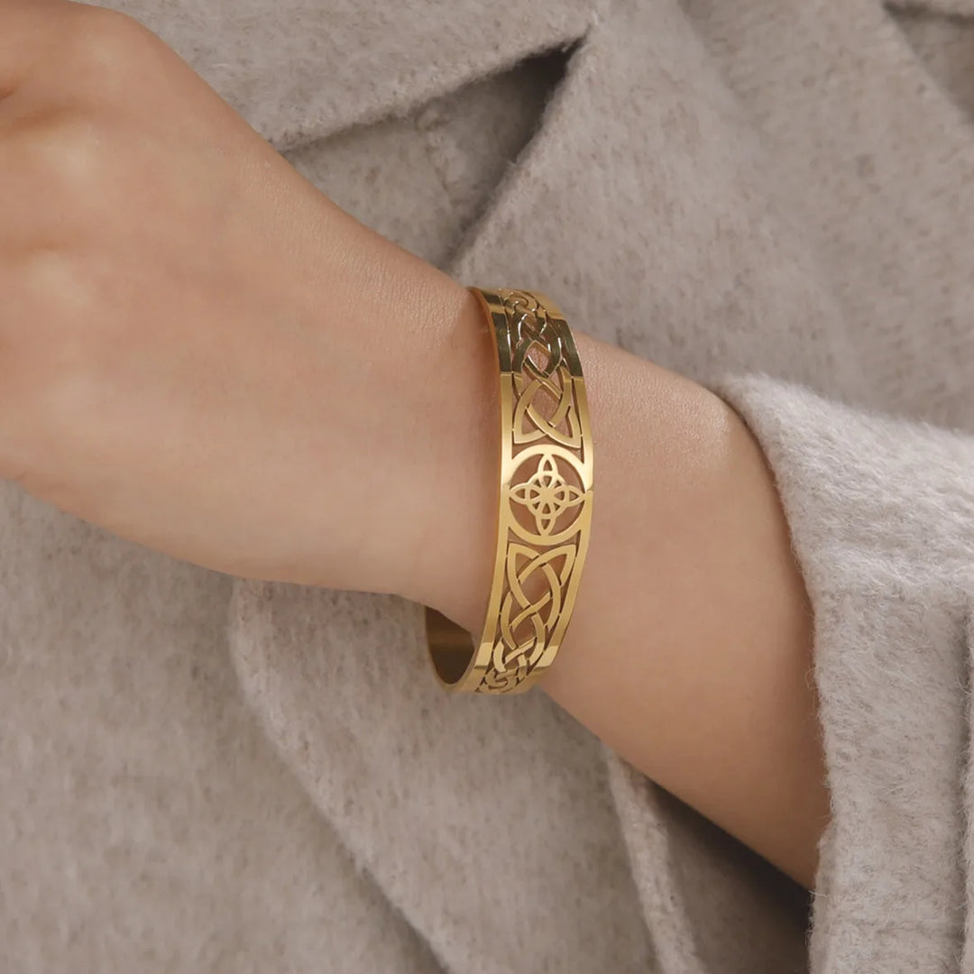 Levoire | Bracelet Ouvert En Nœud Creux Titane Jaune
