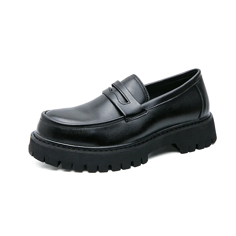 Levoire | Premium Affaires Hommes Mocassins Semelle Élevée noir mat