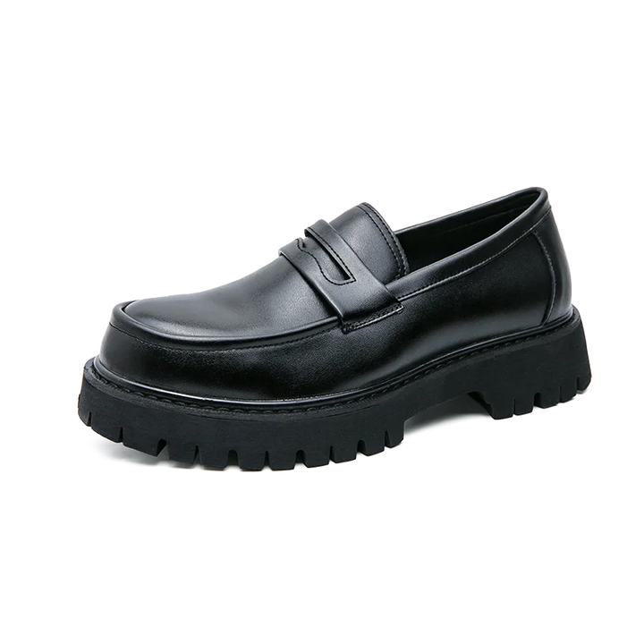 Levoire | Premium Affaires Hommes Mocassins Semelle Élevée noir mat