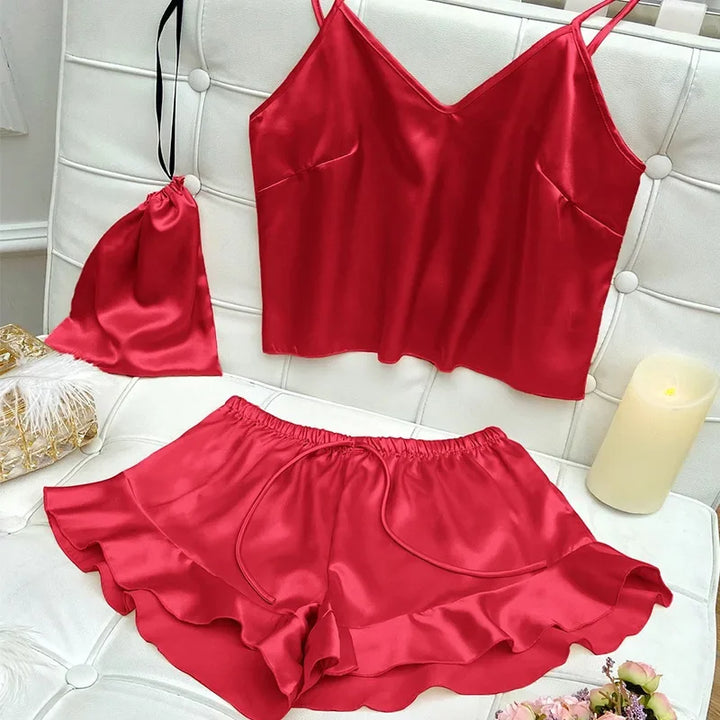 Levoire | Deux Pièces Pyjama Satin Rot