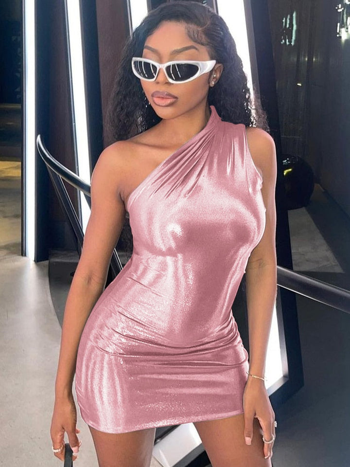 Levoire | Robe À Une Épaule Une Robe Pour Se Démarquer Rose