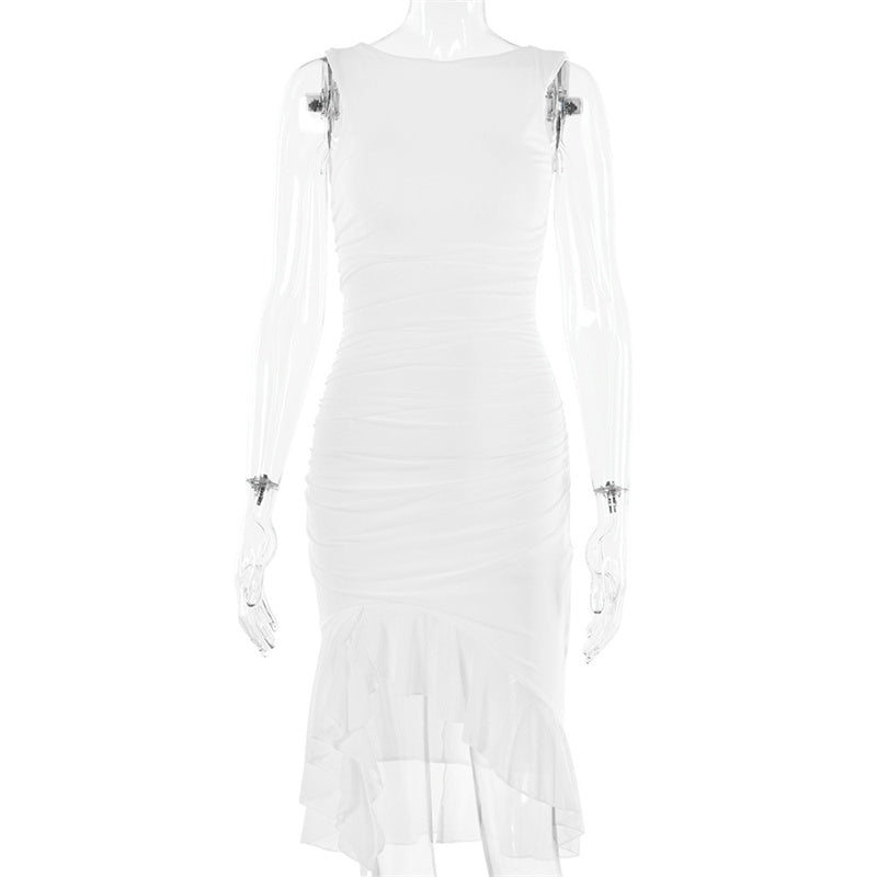 Levoire | Robe Volants Romantiques Féminine Blanc