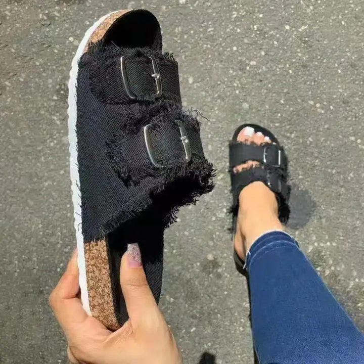 Levoire | Sandales Style Denim Noir