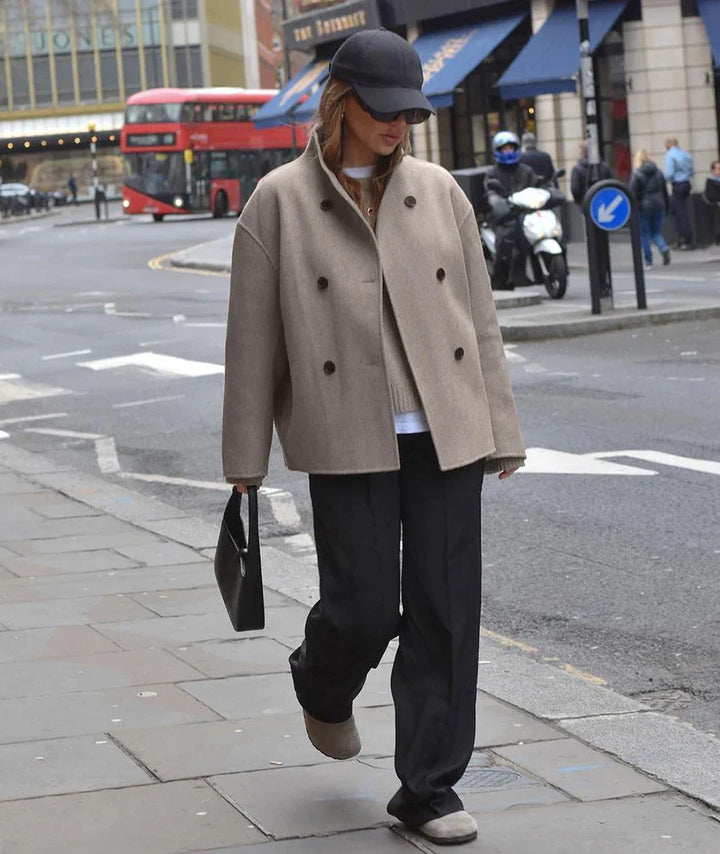Levoire | Peacoat À Double Bouton Avec Col Montant