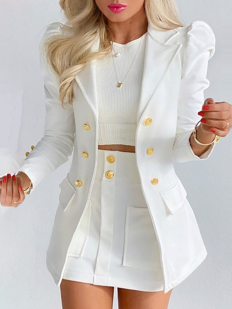 Levoire | Ensemble 2 Pièces | Blazer + Jupe Blanc