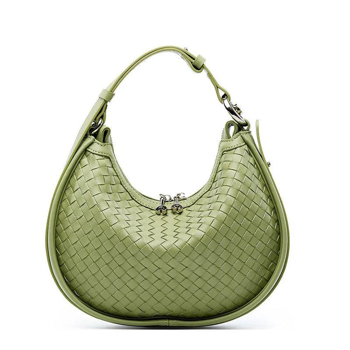 Levoire | Le Sac En Cuir En Croissant À Bandoulière Vert (20cm<Longueur maximale<30cm)